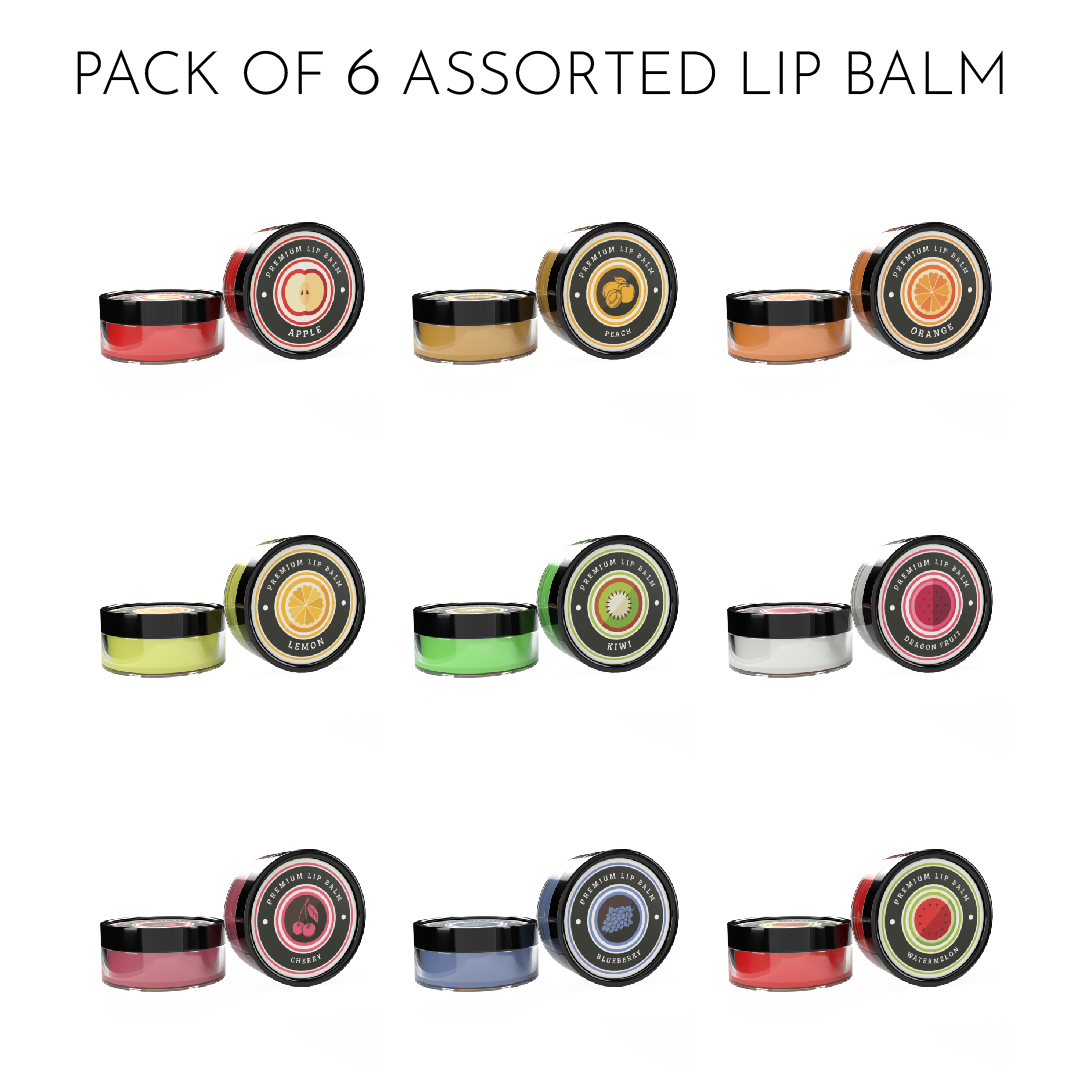 Pack of any 6 Assorted Lip Balms 